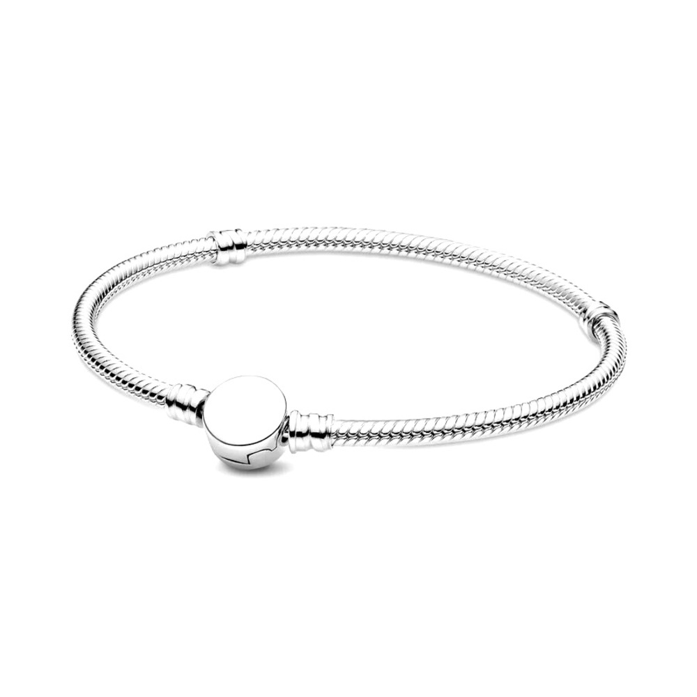 Pandora Moments Engravable Disc Clasp Snake Chain Bracelet
